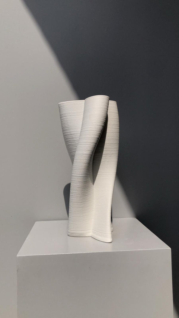 Long white vase