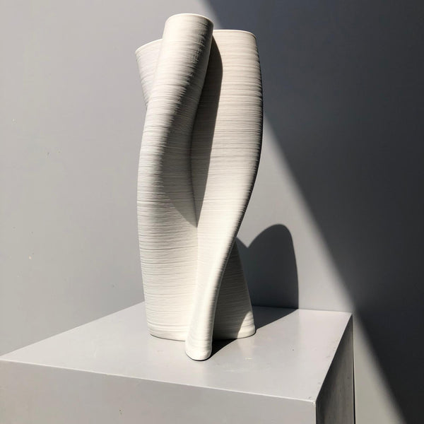 Long white vase